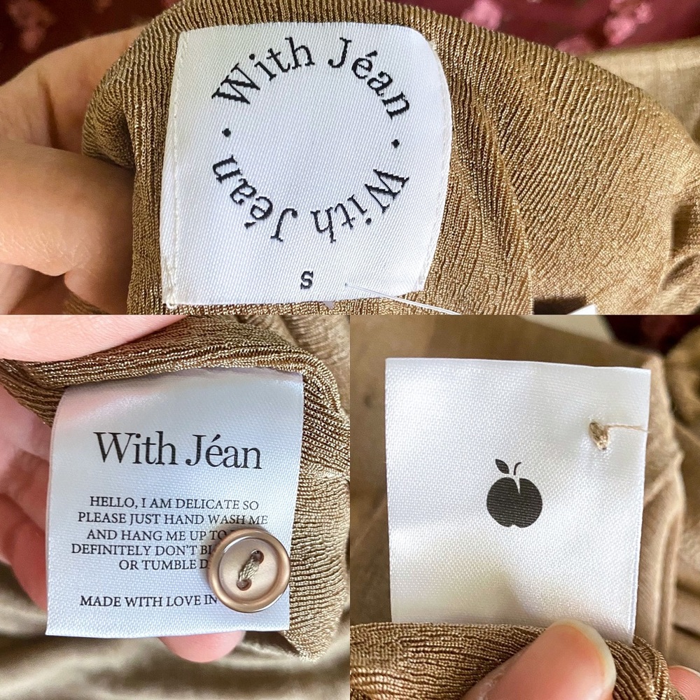 With Jean Taupe Ruched Button-Front Mini Dress - Picture 4 of 14
